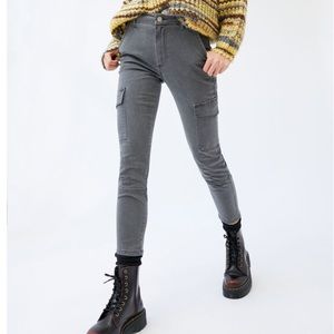 High wasted skinny jean cargo pants